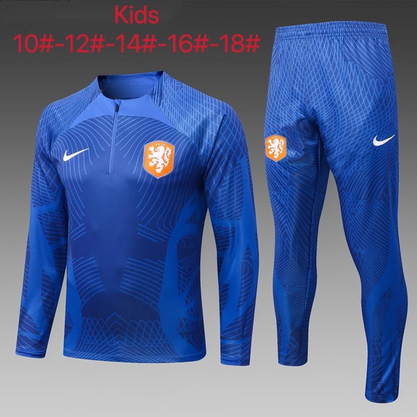 Kinder Trainings-Sweatshirt Niederlande 2023 Blau